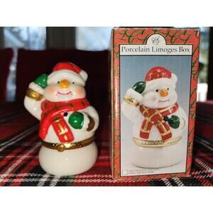ARTMARK Porcelain Limoges Box Snowman